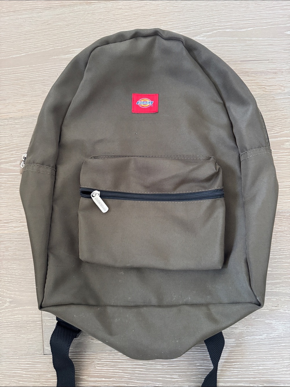 Dickies Olive Canvas Backpack with Front Zip Pocket
